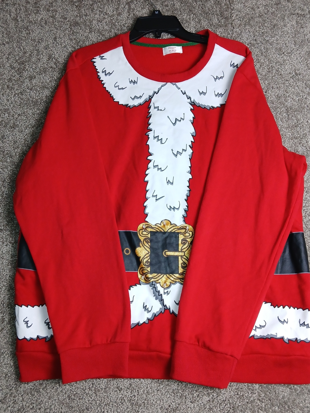 Santa Suit Christmas Crewnwck Sweatshirt Men's Light Up Holiday Time Red - 2XL